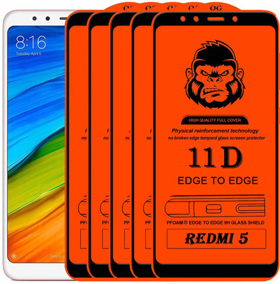 Gorilaorginal Edge To Edge Tempered Glass for Mi Redmi 5(Pack of 5)
