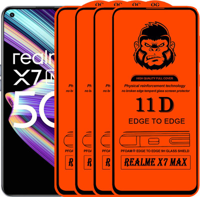 Xester Edge To Edge Tempered Glass for REALME X7 MAX(Pack of 4)