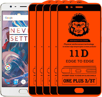 GORILLA FIVE Edge To Edge Tempered Glass for OnePlus 3(Pack of 5)