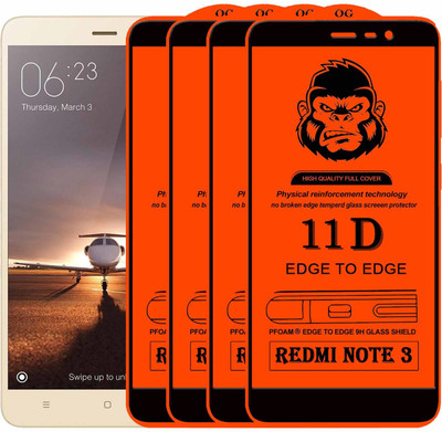 Xester Edge To Edge Tempered Glass for Mi Redmi Note 3(Pack of 4)