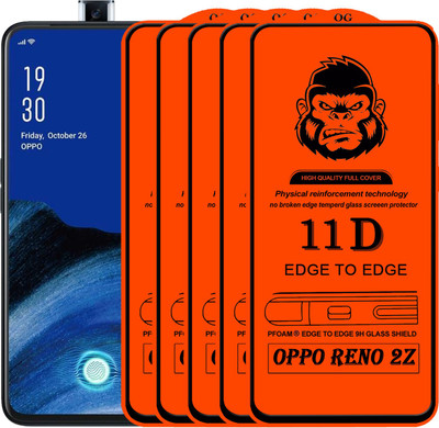 Xester Edge To Edge Tempered Glass for OPPO Reno 2z(Pack of 5)