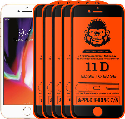 Gorilaorginal Edge To Edge Tempered Glass for : APPLE IPHONE 8(Pack of 5)