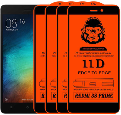 Xester Edge To Edge Tempered Glass for Mi Redmi 3S Prime(Pack of 4)
