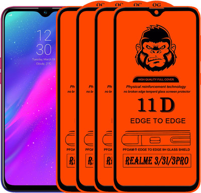 HQ Protection Edge To Edge Tempered Glass for Realme 3(Pack of 4)