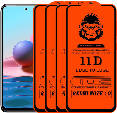 Xester Edge To Edge Tempered Glass for REDMI NOTE 10(Pack of 4)