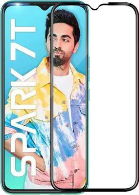 kentop Edge To Edge Tempered Glass for TECNO SPARK 7T + TECNO SPARK 7(Pack of 1)