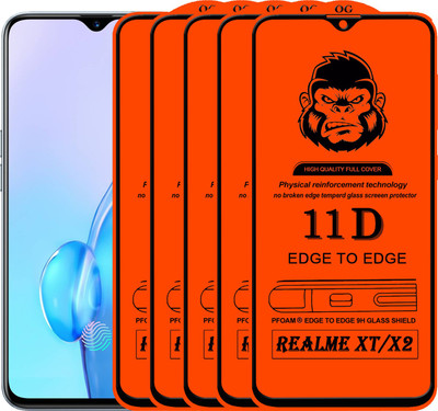 Xester Edge To Edge Tempered Glass for REALME X2(Pack of 5)