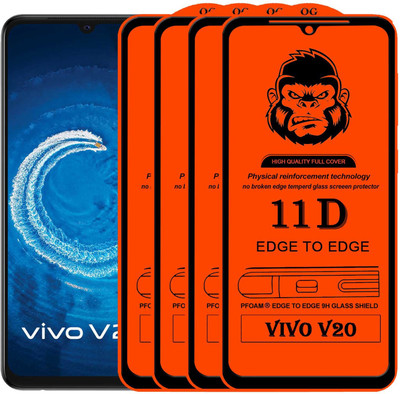 Xester Edge To Edge Tempered Glass for VIVO V20(Pack of 4)