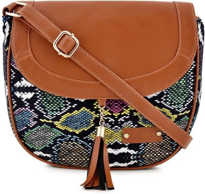 Lychee Bags Multicolor Sling Bag Women Canvas Snake Finish Printed Multicolor Sling Bag