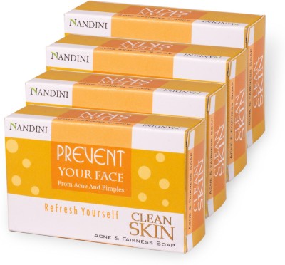 Nandini Clean Skin Acne and Fairness Soap, (Pack of 4)(4 x 75 g)