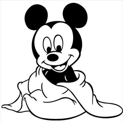 Nirantara Enterprises 91 cm Mickey Mouse Sticker For Creative Black color Self Adhesive Sticker(Pack of 1)