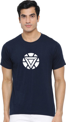 Aman Textile Printed Men Round Neck Dark Blue T-Shirt