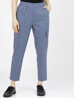 Tokyo Talkies Regular Fit Women Blue Trousers