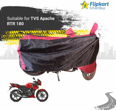 Flipkart SmartBuy Two Wheeler Cover for TVS(Apache RTR 160, Black, Red)