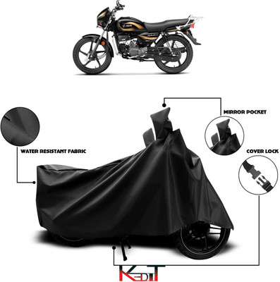 KEDIT Waterproof Two Wheeler Cover for Hero(Splendor Plus, Black)