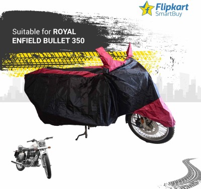 Flipkart SmartBuy Two Wheeler Cover for Royal Enfield(Bullet 350, Black, Red)