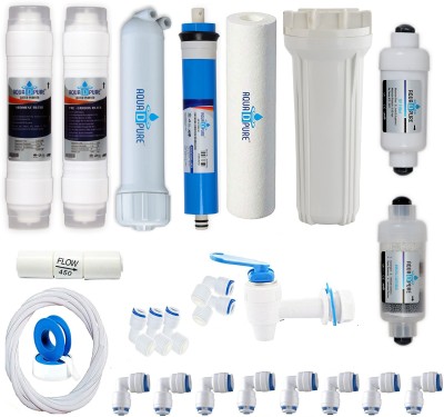 AquaDpure Complete 100 GPD Ro water purifier filter service with all accessories (Full service kit With Pre Filter) Solid Filter Cartridge(0.3, Pack of 26)