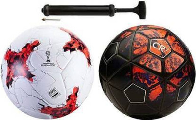 HACKERX Set of CR7 & Russia Red 2017 Football With Air Pump Football - Size: 5(Standard, Pack of 2)