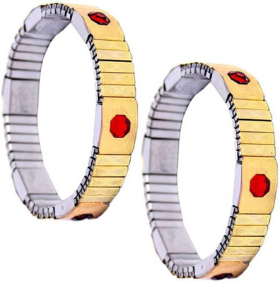 Eva Vigour Brass Diamond Brass Bracelet Set(Pack of 2)