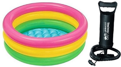 ECOM BHARAT mnb-38 Inflatable Swimming Pool, Inflatable Toy Pump(Multicolor)
