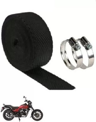 SRPHERE (3 Mtrs Pack of 1) Exhaust Heat Shield Silencer Wrap With Clamp Bike Exhaust Bike Exhaust Heat Shield