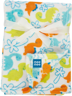 MeeMee Printed Single Blanket for  Mild Winter(Cotton, Green)