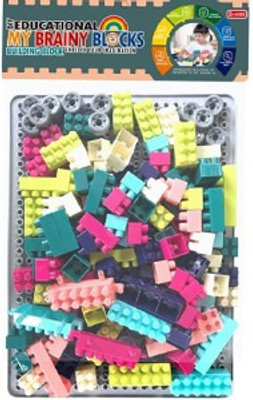 BLACK BIRD Building Blocks for Kids, Building Blocks with Baseplate - Education Toys for Kids- 100+ Pcs -Multicolor(Multicolor)