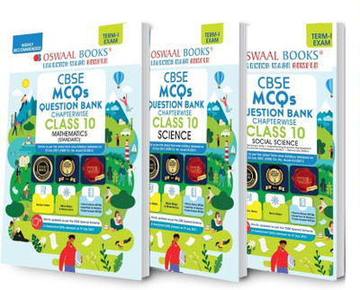 Oswaal CBSE MCQs Question Bank Chapterwise For Term-I, Class 10 (Set of 3 Books) Mathematics (Standard), Science, Social Science (With the MCQ Question Pool for 2021-22 Exam)(Paperback, Oswaal Books) Oswaal CBSE MCQs Question Bank Chapterwise For Term-I, Class 10 (Set of 3 Books) Mathematics (Standard), Science, Social Science (With the MCQ Question Pool for 2021-22 Exam)(Paperback, Oswaal Books)