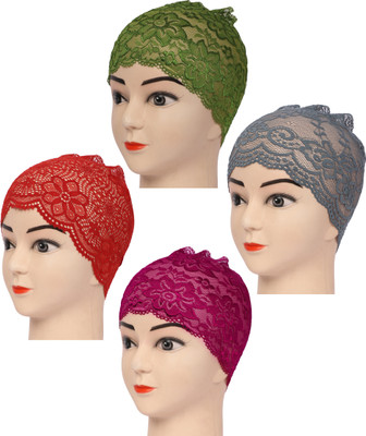 MONATI Self Design Beanie Cap(Pack of 4)