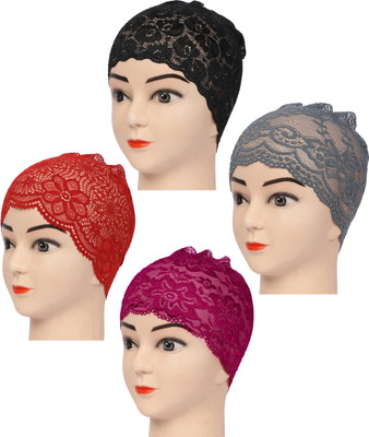 MONATI Self Design Beanie Cap(Pack of 4)