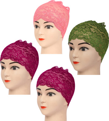 MONATI Self Design Beanie Cap(Pack of 4)
