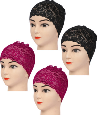 MONATI Self Design Beanie Cap(Pack of 4)