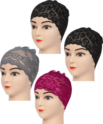 MONATI Self Design Beanie Cap(Pack of 4)