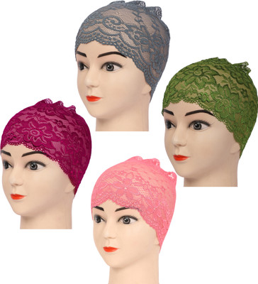 MONATI Self Design Beanie Cap(Pack of 4)