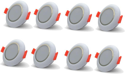 ambert 3 watt led white deep light pack of-8 Ceiling Light Ceiling Lamp(White)