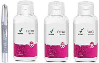 Vestige Flax Oil Capsules 90 Capsules (500Mg) with parsoni kajal(4 Items in the set)