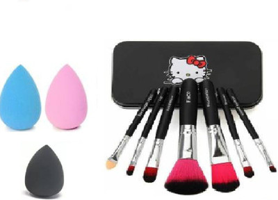 Alkaf 3 Beauty Blender Sponge Puff 7 Pc Soft Mini Makeup Brush(10 Items in the set)