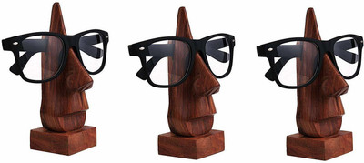 LyqArt 1 Compartments Wood Wooden Nose Shaped Spectacle Specs Eyeglass Sunglasses Holder Stand with Lip Spectacle Holder | Nose-shaped Eyeglass Holder Spectacle Display Stand Accessory Makes a Unique Gift (Set of 3)(Brown) LyqArt 1 Compartments Wood Wooden Nose Shaped Spectacle Specs Eyeglass Sunglasses Holder Stand with Lip Spectacle Holder | Nose-shaped Eyeglass Holder Spectacle Display Stand Accessory Makes a Unique Gift (Set of 3)(Brown)