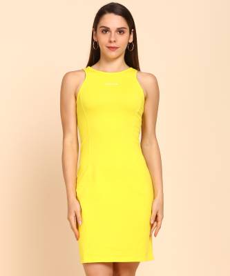 Calvin Klein Jeans Women Bodycon Yellow Dress - Buy Calvin Klein Jeans  Women Bodycon Yellow Dress Online at Best Prices in India 