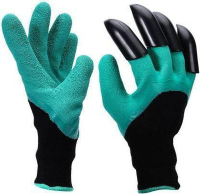 BCS TRADERS Heavy Duty Garden Farming Gloves Washable with Right Hand Fingertips ABS Claws for Pruning, Digging & Planting, Gardening Tool Gardening Shoulder Glove