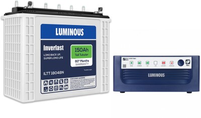 LUMINOUS 5Inverlast ILTT 18048N 150Ah Tall Tubular Inverter Battery With Eco Watt Neo 900 Square Wave Inverter Tubular Inverter Battery(150)