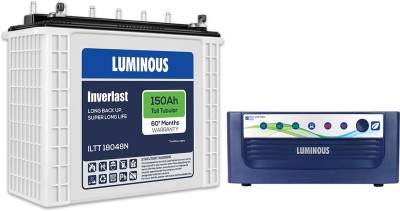 LUMINOUS Eco Volt Neo 850 Pure Sine Wave Inverter with ILTT 18048N 150Ah Tall Tubular Inverter Battery(150)
