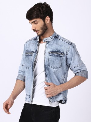 VOXATI 3/4th Sleeve Washed Men Denim Jacket