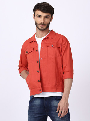 VOXATI 3/4th Sleeve Solid Men Denim Jacket