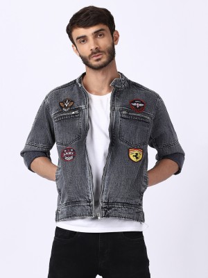 VOXATI Full Sleeve Self Design Men Denim Jacket