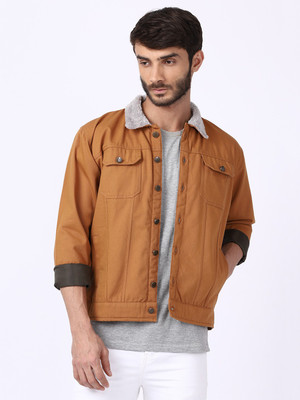 VOXATI 3/4th Sleeve Solid Men Denim Jacket