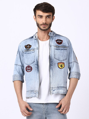 VOXATI Full Sleeve Self Design Men Denim Jacket