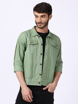 VOXATI 3/4th Sleeve Solid Men Denim Jacket