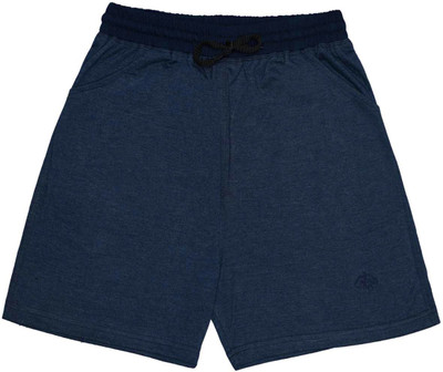 CHIMPRALA Short For Boys Casual Solid Cotton Blend(Dark Blue, Pack of 1)