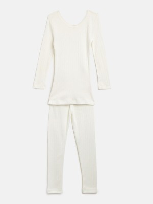 Kanvin Top - Pyjama Set For Girls(White, Pack of 2)